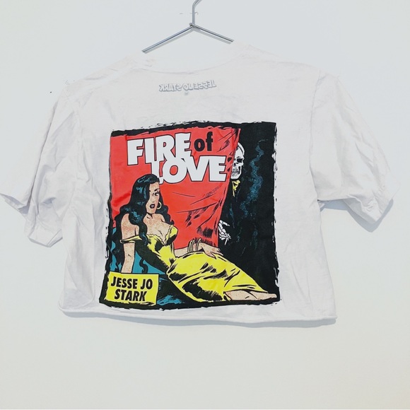 Jesse Jo Stark • Fire of Love Graphic Tee in White - Picture 1 of 5